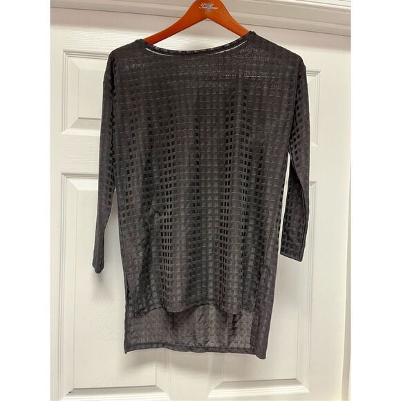 Zara W&B Collection Square Texture Tunic Top sz M - Picture 1 of 7